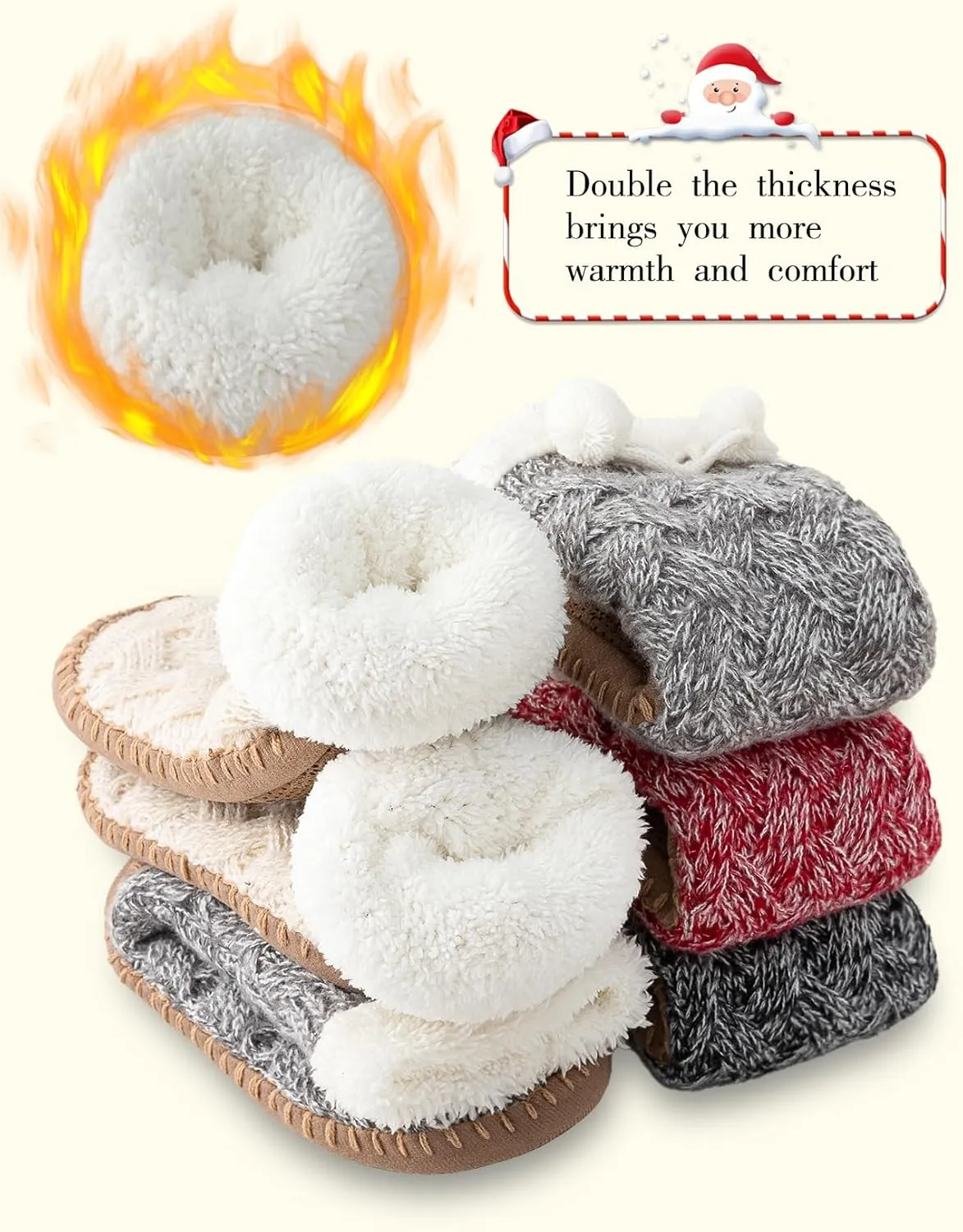 Vihir Warm Women's Slipper Socks Cozy Indoor Floor with Super Soft Fuzzy Lining and Non-Slip Sole, perfect Winter Comfort in Multiple Colors, Ideal Gift Choice