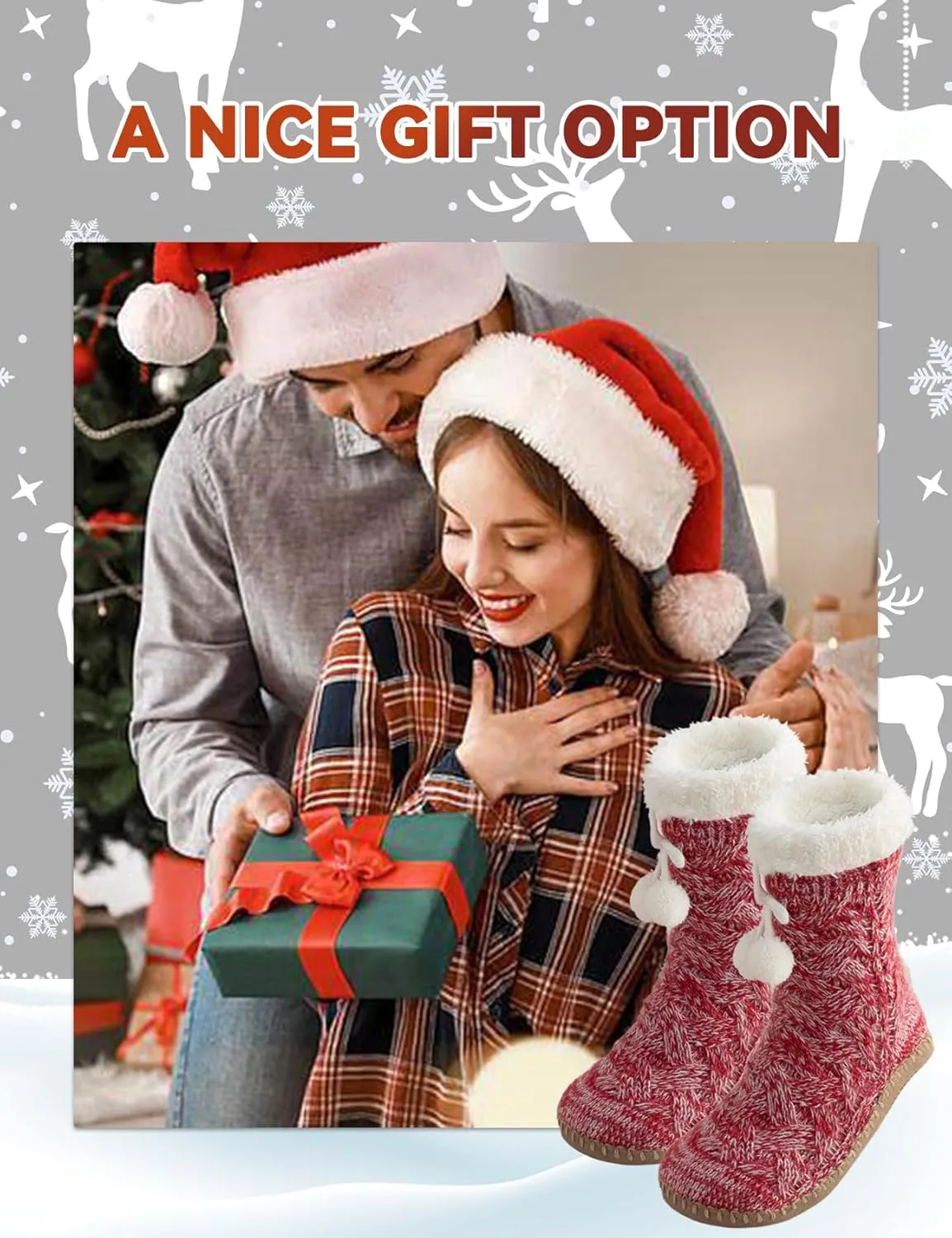 Vihir Warm Women's Slipper Socks Cozy Indoor Floor with Super Soft Fuzzy Lining and Non-Slip Sole, perfect Winter Comfort in Multiple Colors, Ideal Gift Choice