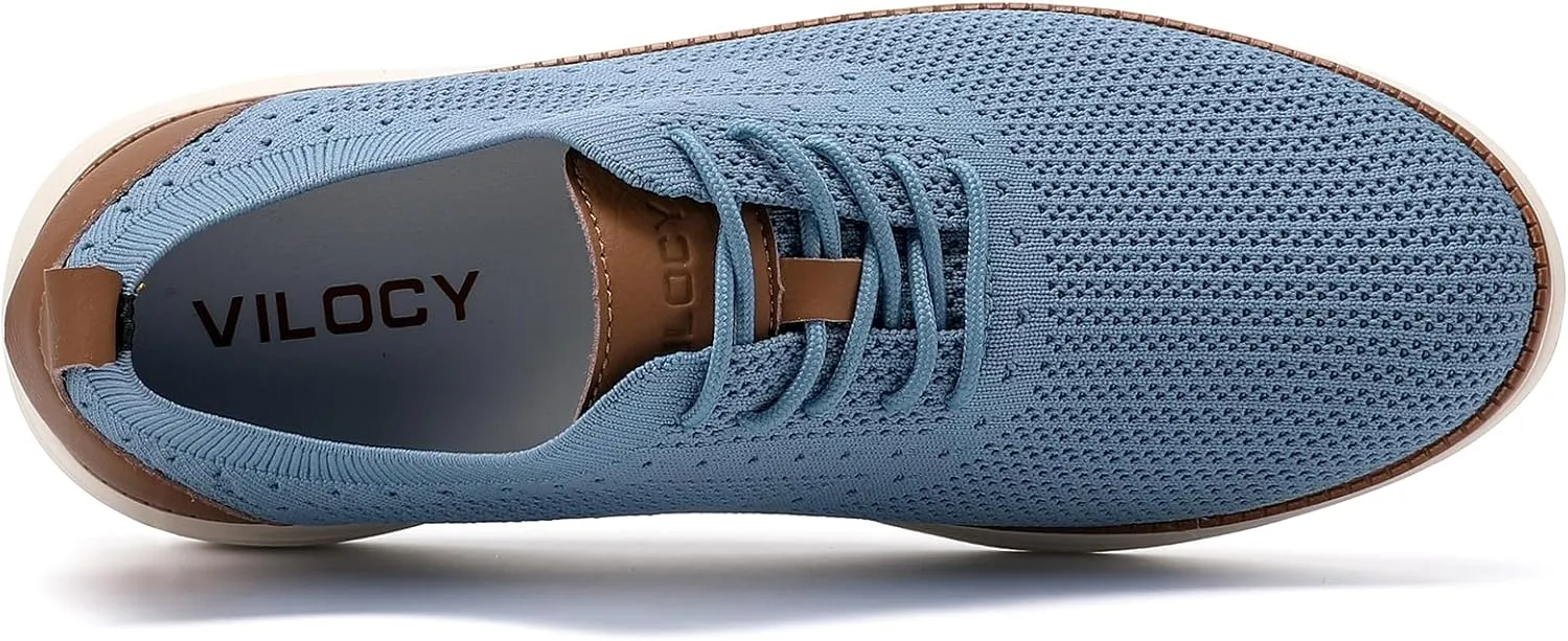 VILOCY Men's Casual Dress Sneakers Oxfords Business Mesh Breathable Walking Shoes Tennis Comfortable