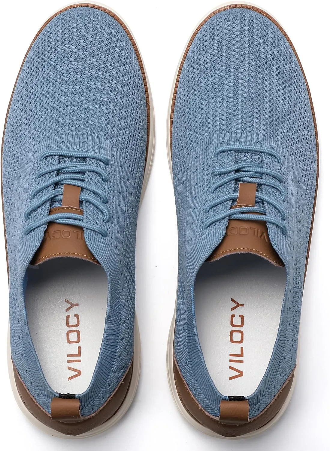 VILOCY Men's Casual Dress Sneakers Oxfords Business Mesh Breathable Walking Shoes Tennis Comfortable