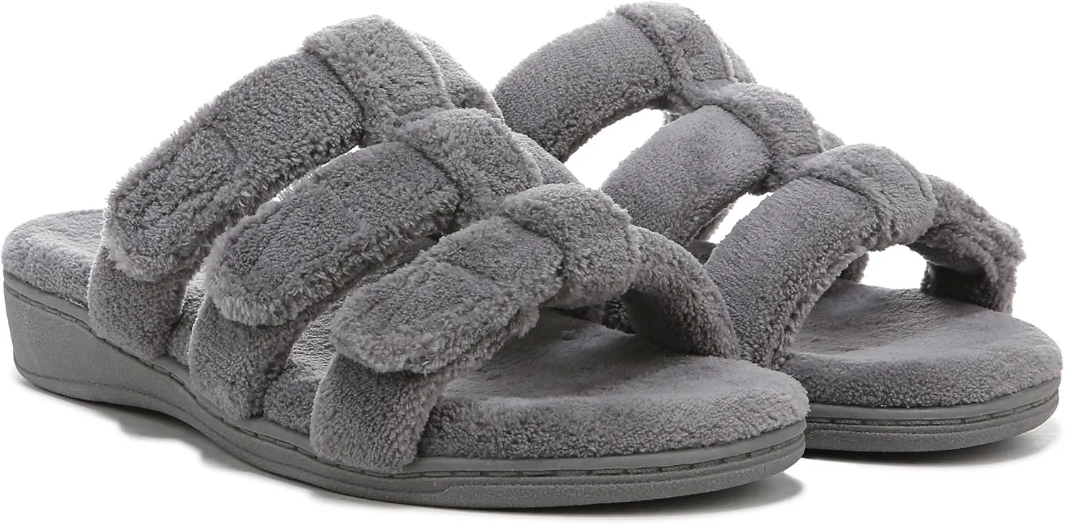 Vionic Adjustable Open-Toe Slipper with Orthotic Arch Support - Indulge Snooze