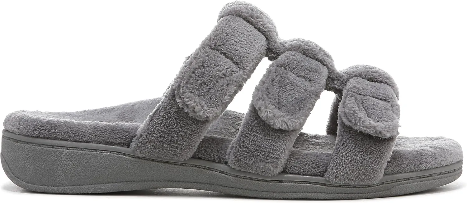 Vionic Adjustable Open-Toe Slipper with Orthotic Arch Support - Indulge Snooze
