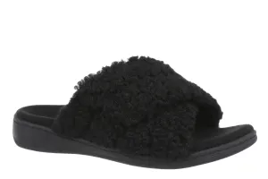 Vionic Black Shearling Relax II Women's Slippers J0895F1001-001