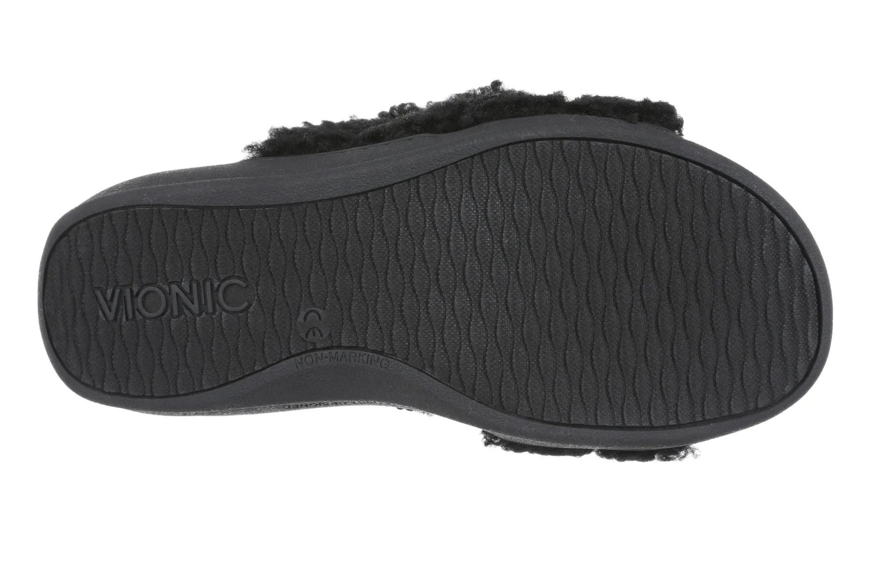 Vionic Black Shearling Relax II Women's Slippers J0895F1001-001