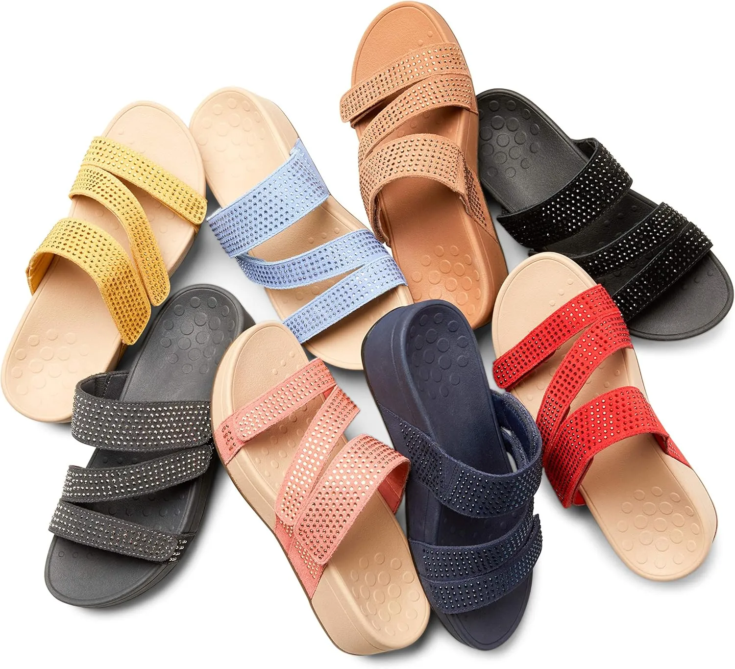 Vionic Women's Pacific Alexis Platform Sandal - Ladies Adjustable Straps Slide Sandals that include Three-Zone Comfort with Concealed Orthotic Insole Arch Support