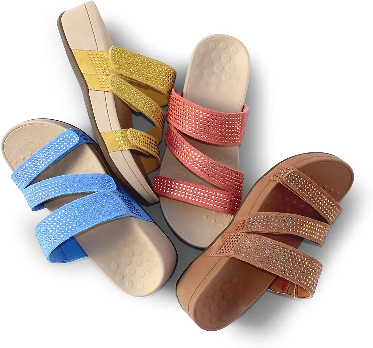 Vionic Women's Pacific Alexis Platform Sandal - Ladies Adjustable Straps Slide Sandals that include Three-Zone Comfort with Concealed Orthotic Insole Arch Support