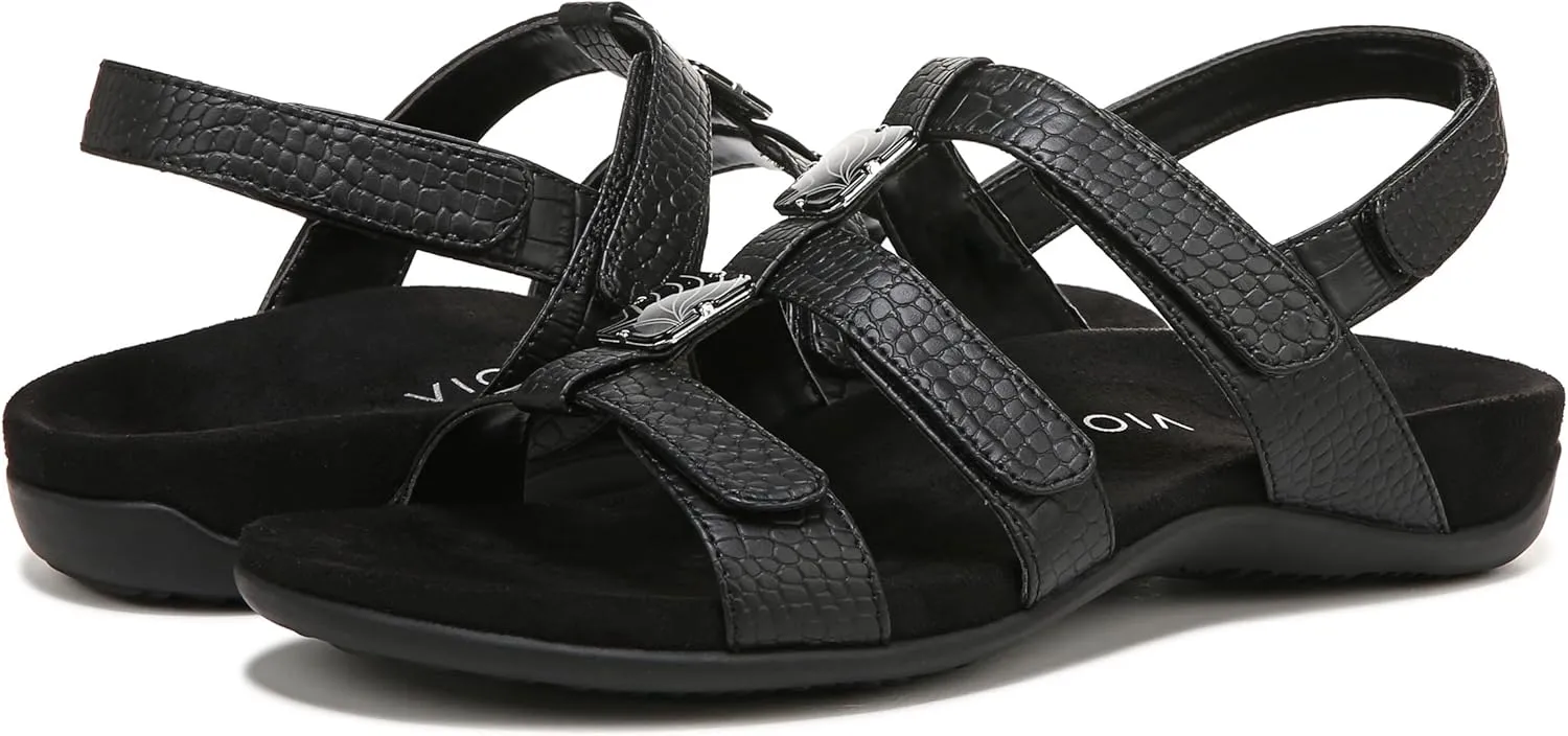 Vionic Women's Women's Rest Amber Backstrap Sandal - Ladies Adjustable Walking Sandals with Concealed Orthotic Arch Support