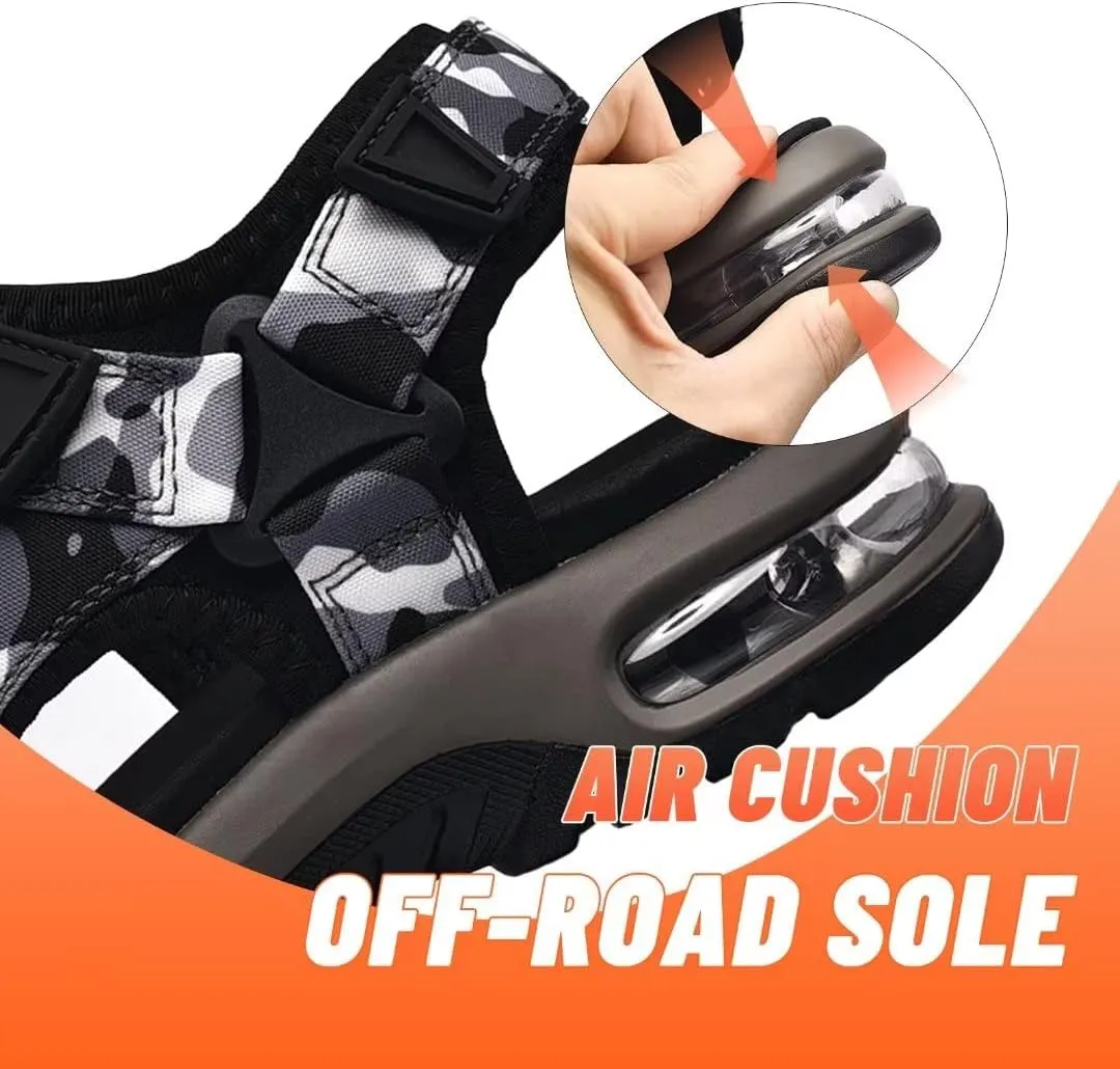 visionreast Mens Athletic Sandals Open Toe Hiking Outdoor Non-slip Sandals Air Cushion Sport Casual Beach Sandals