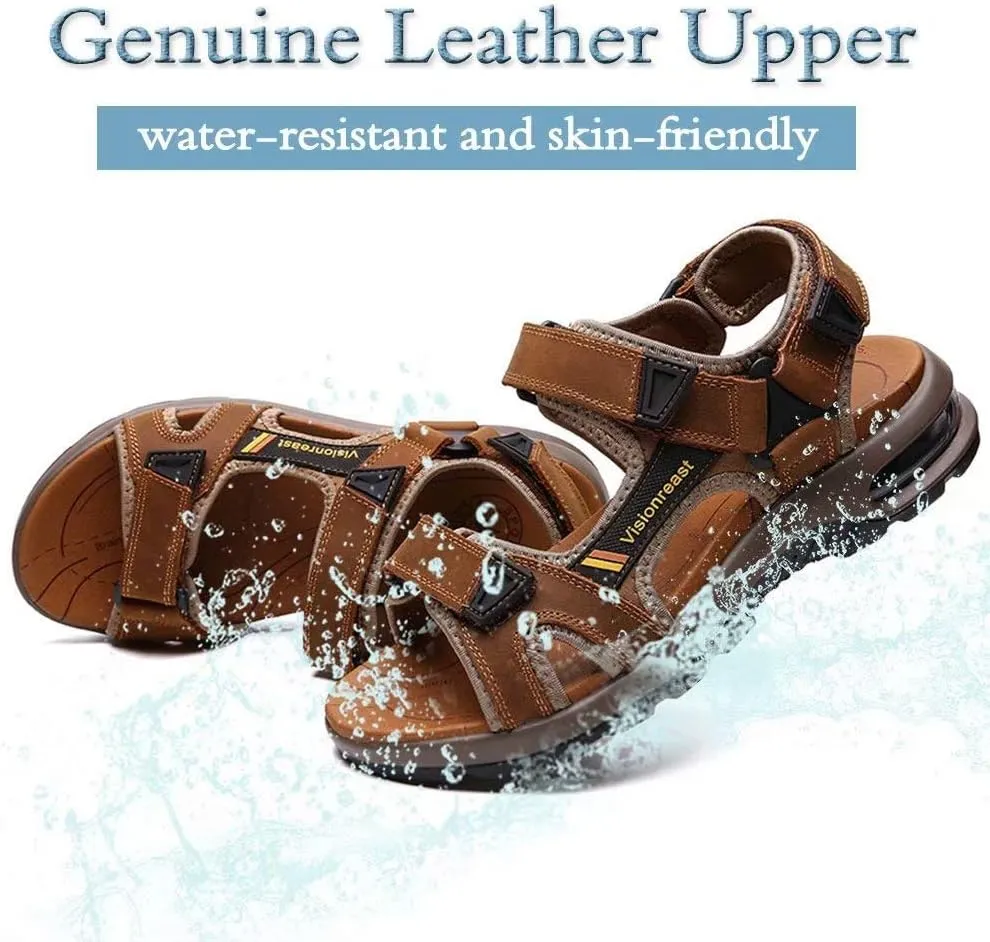 visionreast Mens Athletic Sandals Open Toe Hiking Outdoor Non-slip Sandals Air Cushion Sport Casual Beach Sandals