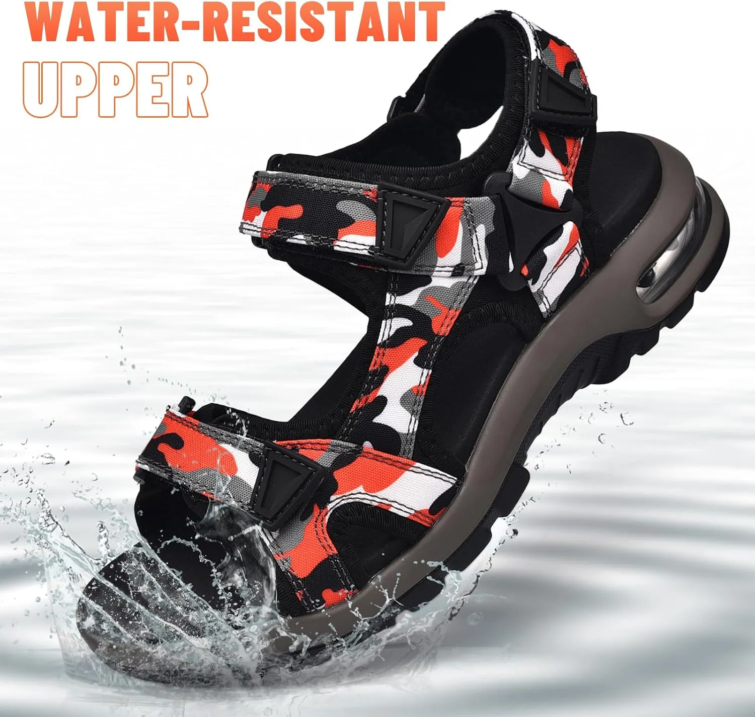 visionreast Mens Athletic Sandals Open Toe Hiking Outdoor Non-slip Sandals Air Cushion Sport Casual Beach Sandals