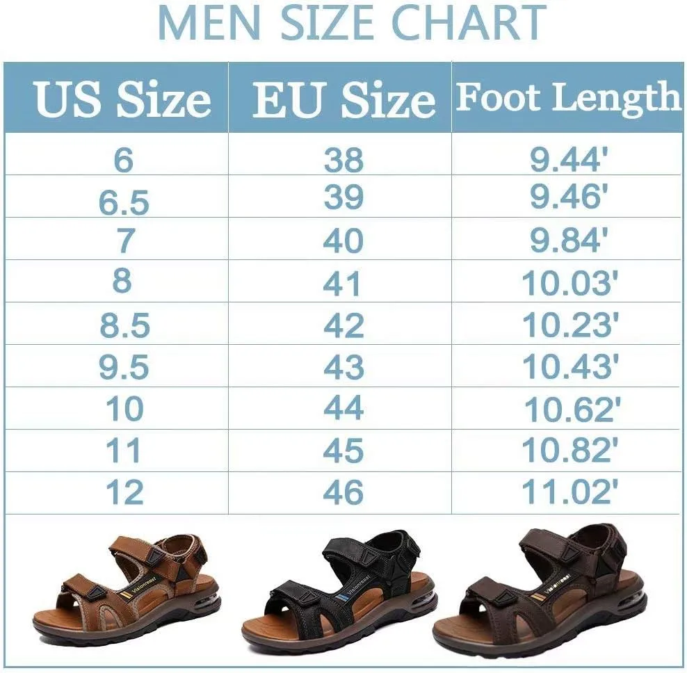 visionreast Mens Athletic Sandals Open Toe Hiking Outdoor Non-slip Sandals Air Cushion Sport Casual Beach Sandals