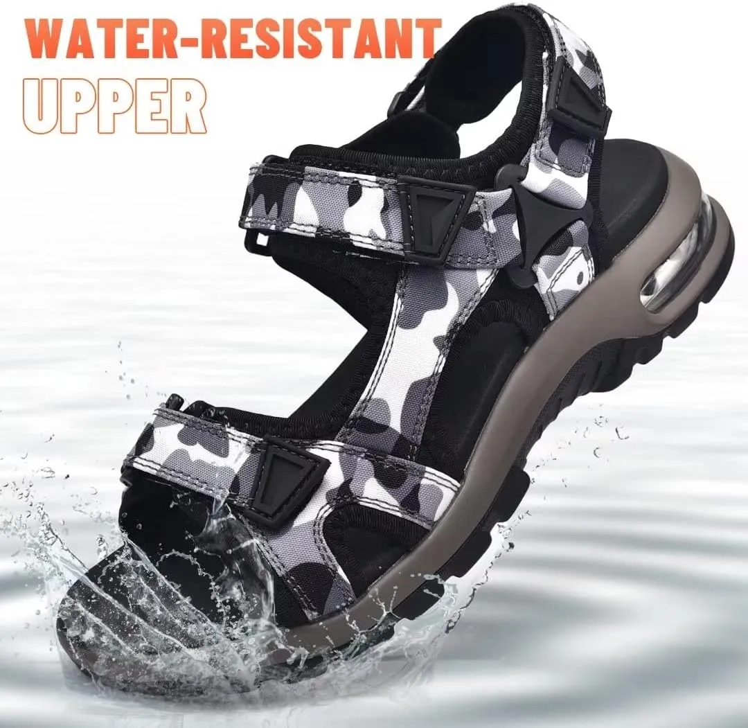visionreast Mens Athletic Sandals Open Toe Hiking Outdoor Non-slip Sandals Air Cushion Sport Casual Beach Sandals