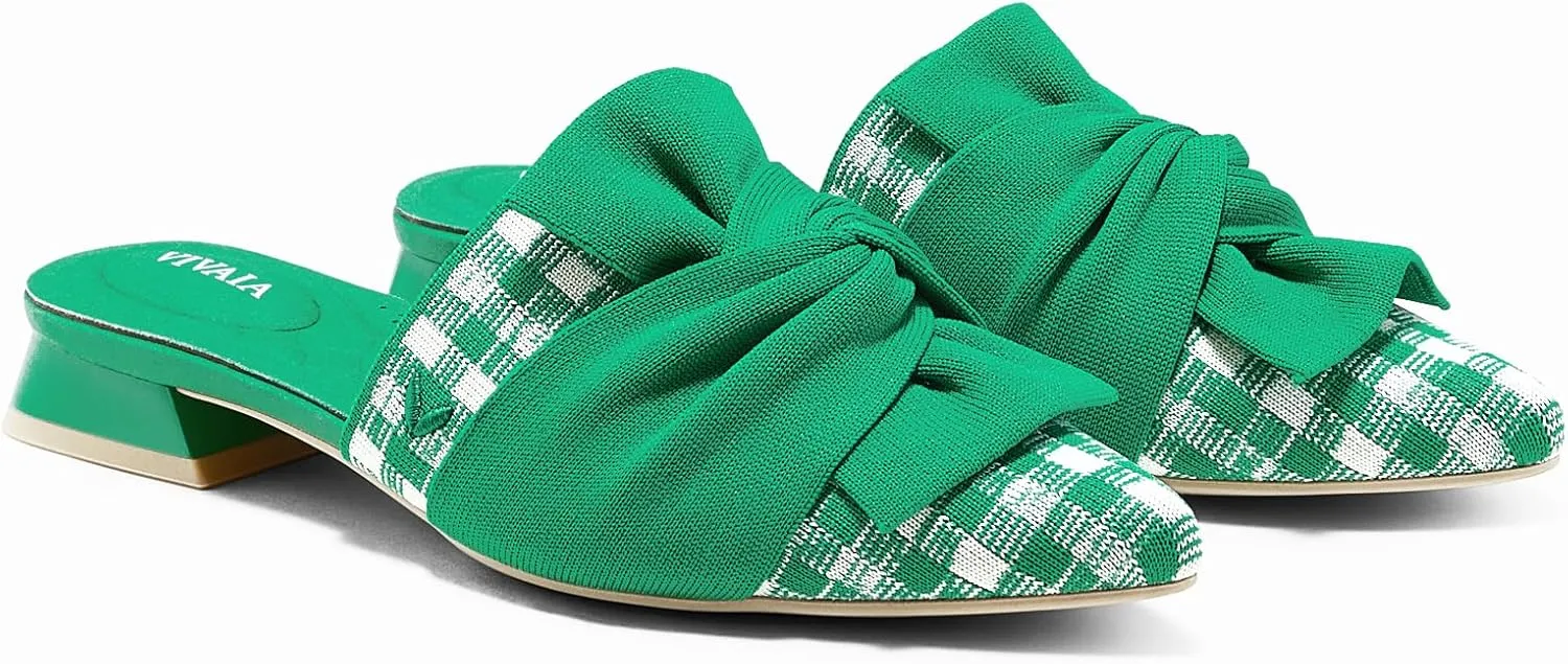 VIVAIA Yaffa Pro Mules for Women Slip On Pointed-Toe Knot Mules Women's Casual Slip on Washable Comfortable Shoes Pointed-Toe Style