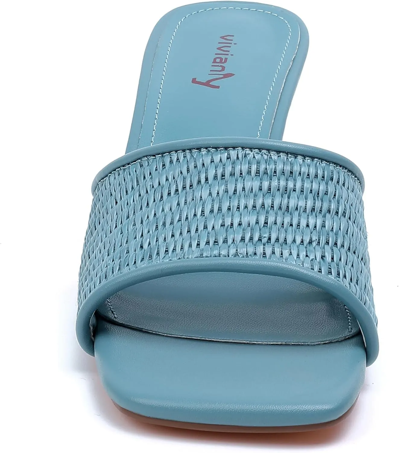 vivianly Womens Clear Heels Sandals Transparent Chunky Heels Backless Open Toe Slip on Mules Heeled Slipper Dress Shoes