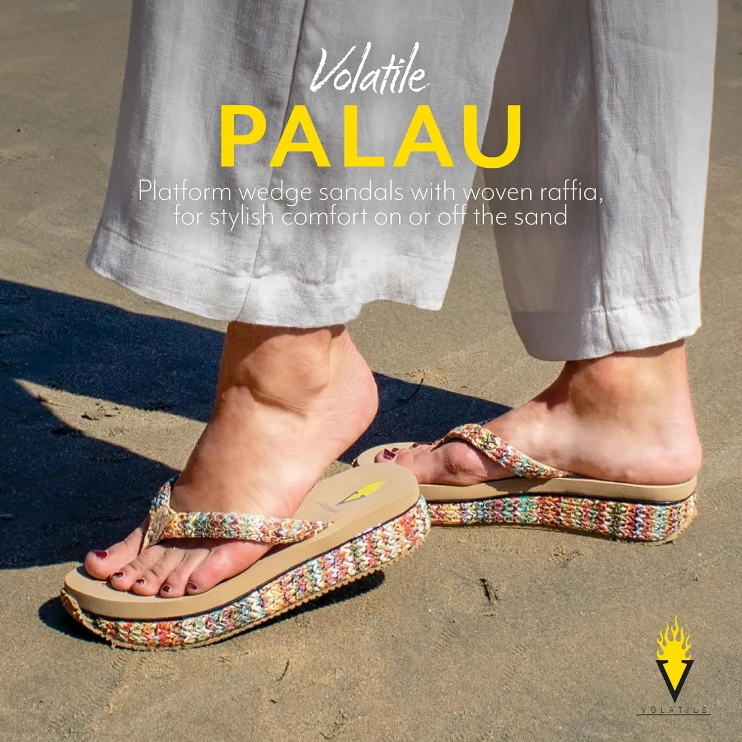 VOLATILE Women's Palau Slip-On Thong Wedge Sandal