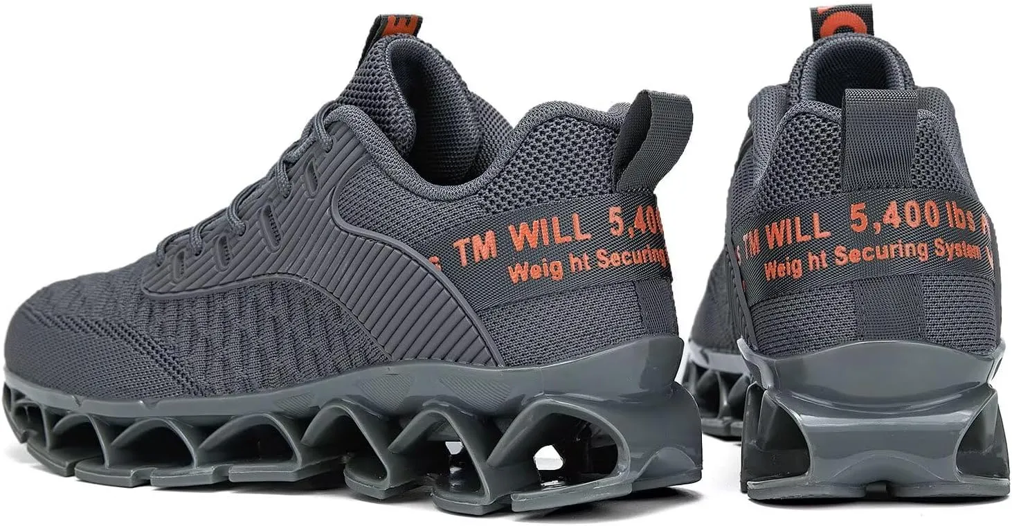 Vooncosir Men's Fashion Sneakers Breathable Mesh Running Shoes Blade Non Slip Soft Sole Casual Athletic Walking Shoes