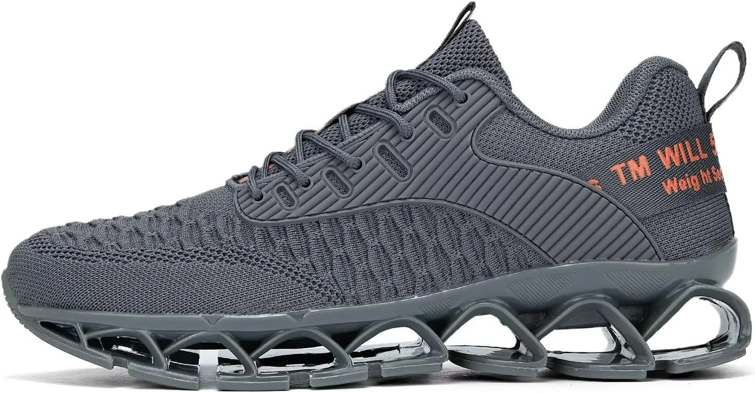 Vooncosir Men's Fashion Sneakers Breathable Mesh Running Shoes Blade Non Slip Soft Sole Casual Athletic Walking Shoes