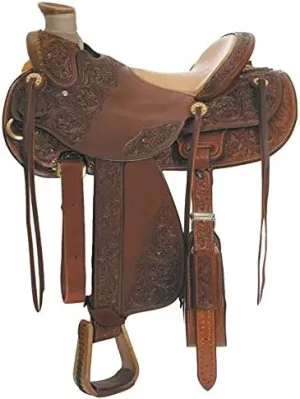 Wade Tree A Fork Work Horse Saddles Ranch Roping Roper Handmade Premium Leather Western Equestrian Trail Tack Saddle for Horse Riding Size: 10-18 inches Seat Available WOR299