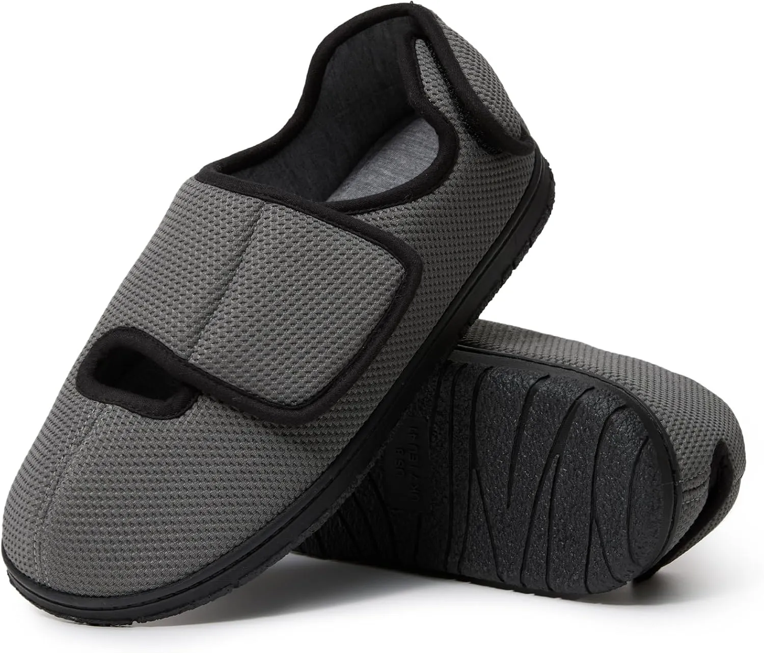 WALKFUN Men's Diabetic House Shoes Mesh Memory Foam Indoor Slippers Removable Insole Adjustable Slip on Slippers for Men