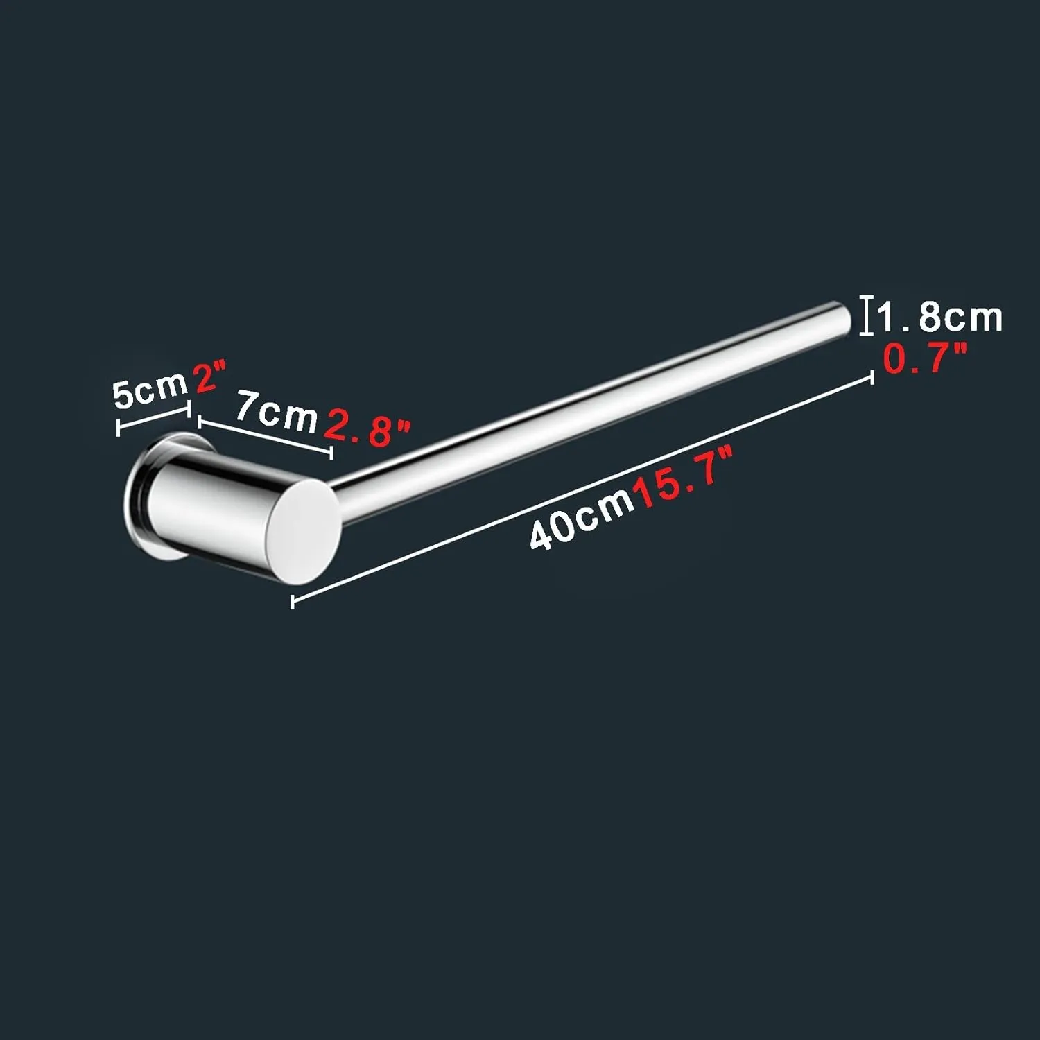 Wall Mounted Perforated Mounting Towel Holder All Copper Adjustable Mounting Direction Water Proof Towel Racks L11.8/15.7/19.7/23.6” Household Towel Hanger
