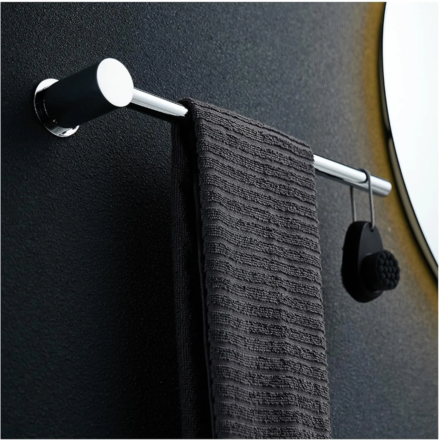 Wall Mounted Perforated Mounting Towel Holder All Copper Adjustable Mounting Direction Water Proof Towel Racks L11.8/15.7/19.7/23.6” Household Towel Hanger