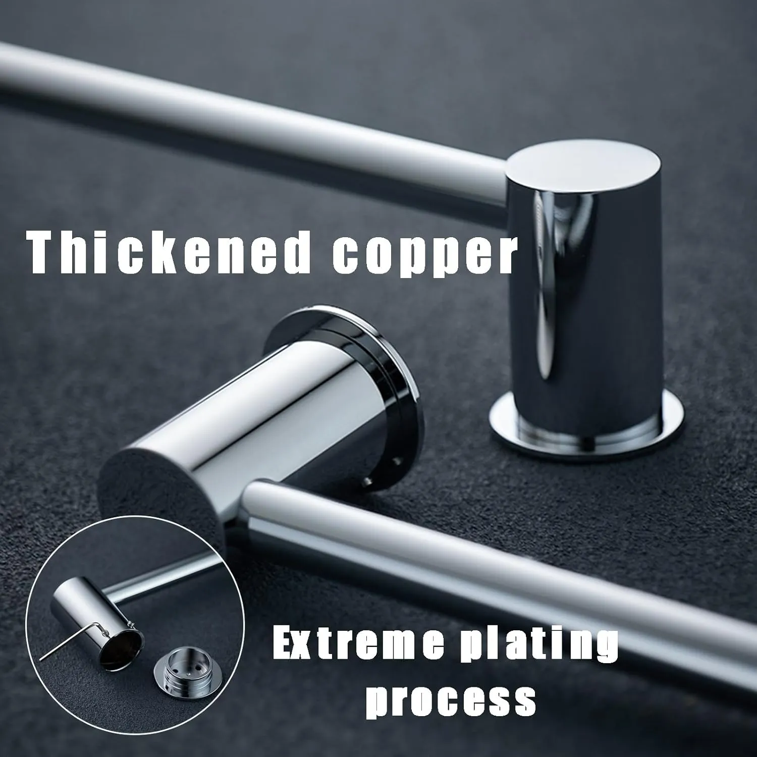 Wall Mounted Perforated Mounting Towel Holder All Copper Adjustable Mounting Direction Water Proof Towel Racks L11.8/15.7/19.7/23.6” Household Towel Hanger