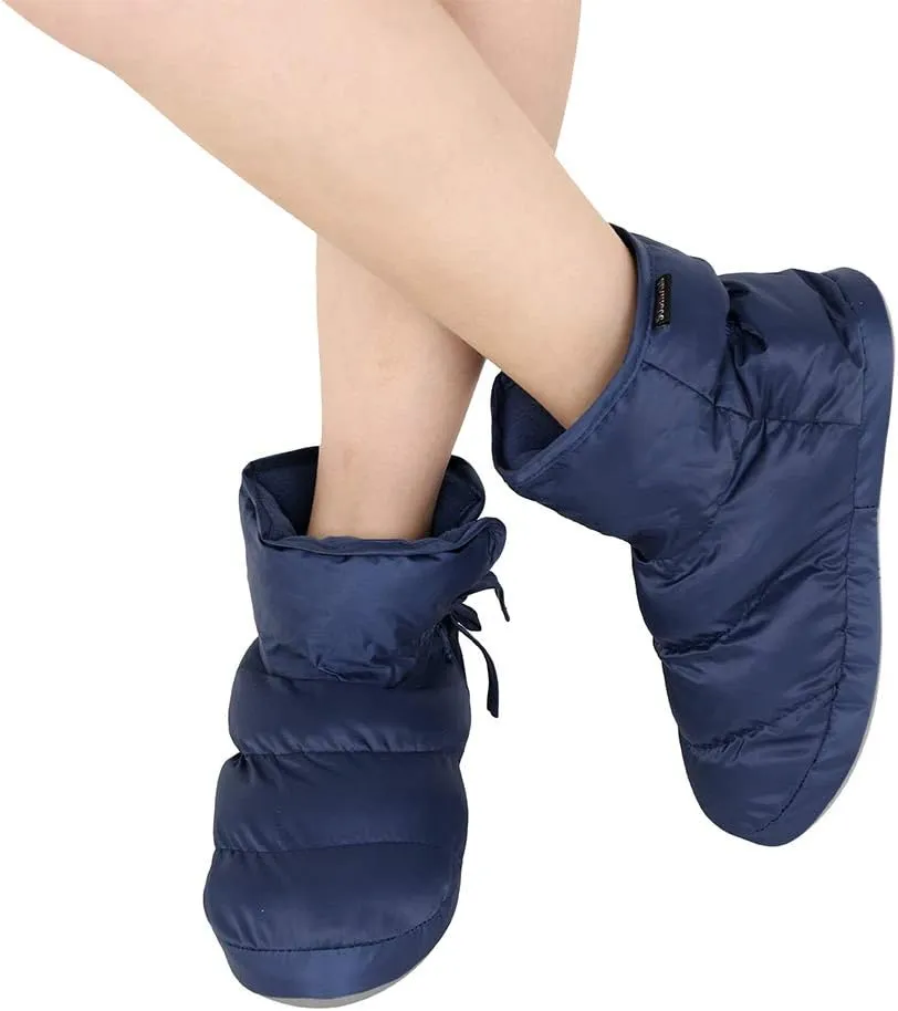 Warmer Ankle Bootie Slippers, Waterproof Footwear Indoor Feet Warm Lining House Non-slip Sole Home Casual Winter Camping Hiking Unisex Outside Slip-on Shoes with Adjustable Strap