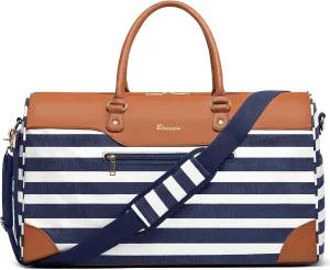 Weekender Bags for Women Canvas Travel Duffel Bags with Shoe compartment Overnight Carry On Large Duffle Bag for Travel Business Trip Gym Sport Daily use