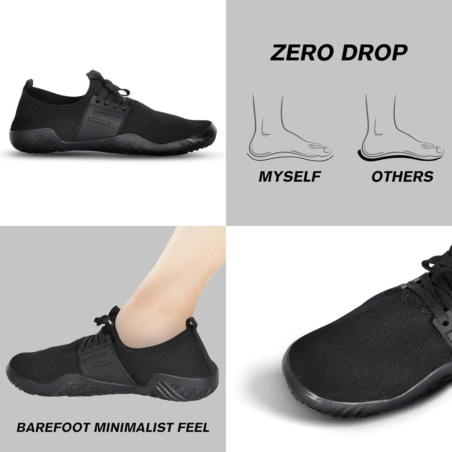 Weightlifting Barefoot Shoes for Men - Deadlift Barefoot Workout Shoes for Women & Men, Minimalist Weight lifting & Sports Footwear, Fitness Squat Non Slip Pattern Deadlift Training & Boxing Flat Sneakers