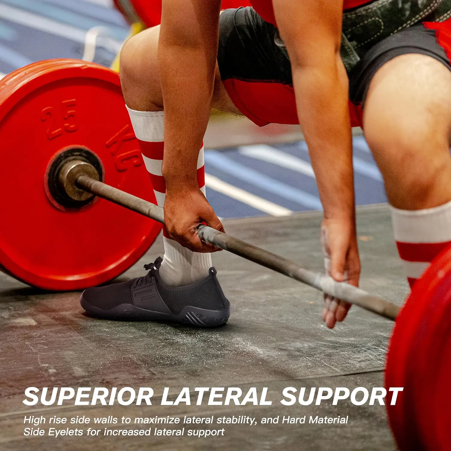 Weightlifting Barefoot Shoes for Men - Deadlift Barefoot Workout Shoes for Women & Men, Minimalist Weight lifting & Sports Footwear, Fitness Squat Non Slip Pattern Deadlift Training & Boxing Flat Sneakers