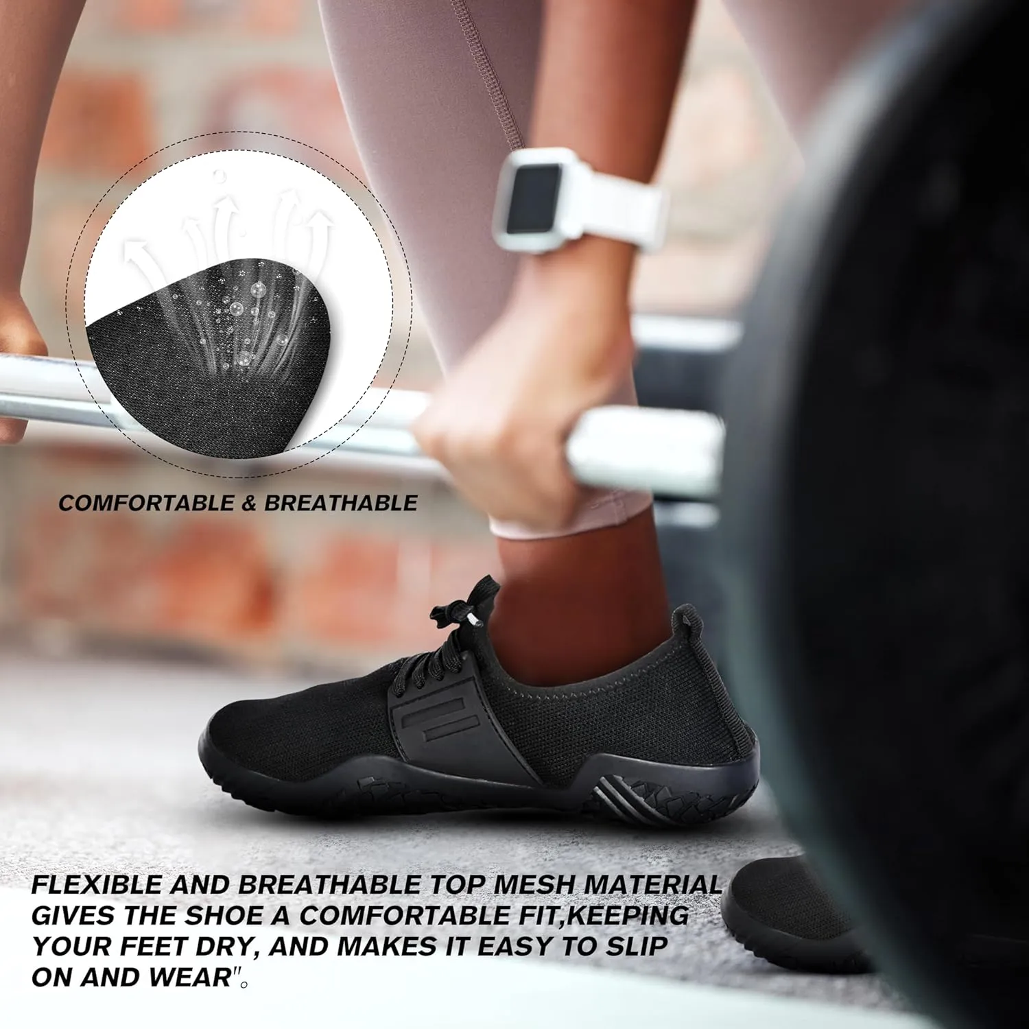 Weightlifting Barefoot Shoes for Men - Deadlift Barefoot Workout Shoes for Women & Men, Minimalist Weight lifting & Sports Footwear, Fitness Squat Non Slip Pattern Deadlift Training & Boxing Flat Sneakers