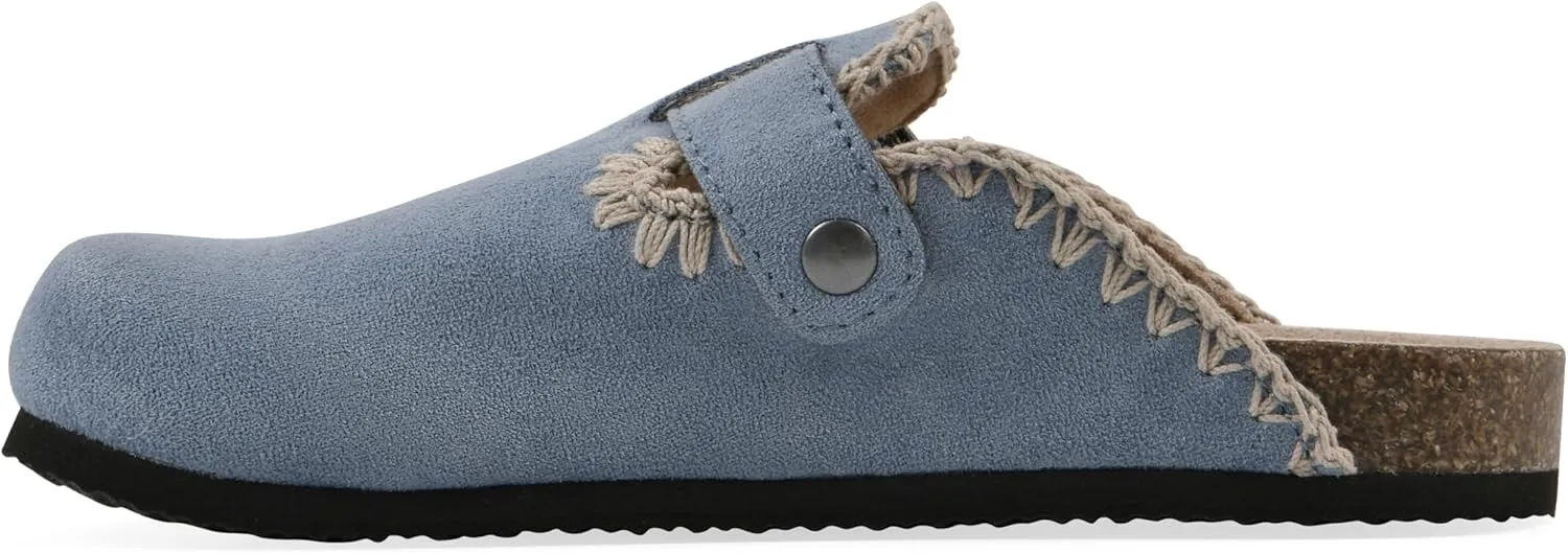 White Mountain Kids Girls' Beetle Contrast-Stitched Molded Footbed Clog