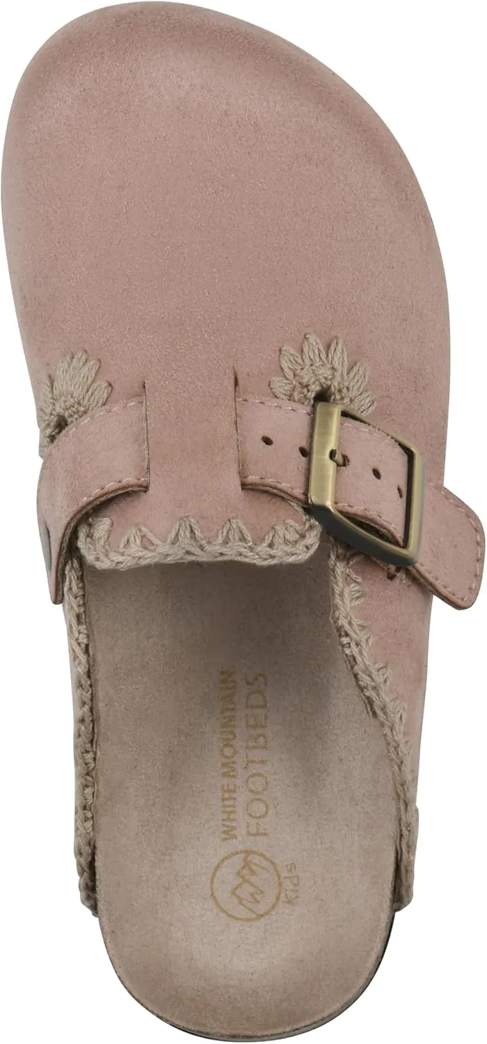 White Mountain Kids Girls' Beetle Contrast-Stitched Molded Footbed Clog