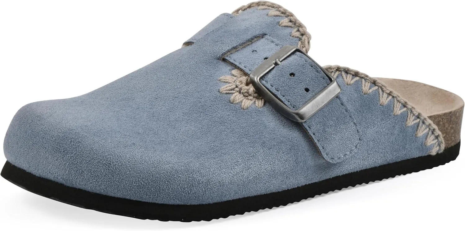 White Mountain Kids Girls' Beetle Contrast-Stitched Molded Footbed Clog