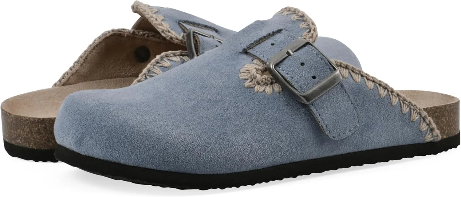 White Mountain Kids Girls' Beetle Contrast-Stitched Molded Footbed Clog
