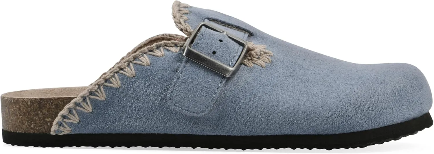 White Mountain Kids Girls' Beetle Contrast-Stitched Molded Footbed Clog