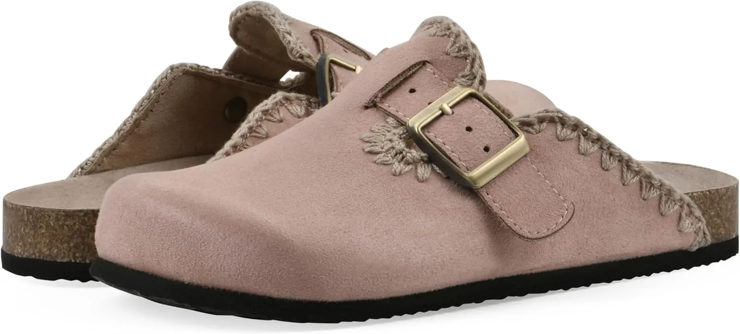 White Mountain Kids Girls' Beetle Contrast-Stitched Molded Footbed Clog