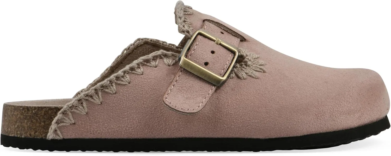 White Mountain Kids Girls' Beetle Contrast-Stitched Molded Footbed Clog