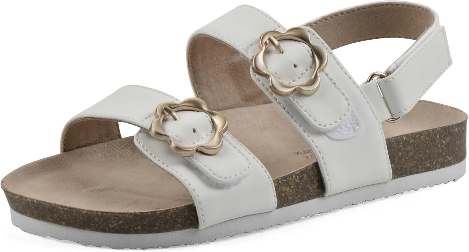 White Mountain Kids Girls' Gingham Floral Buckle Sandal