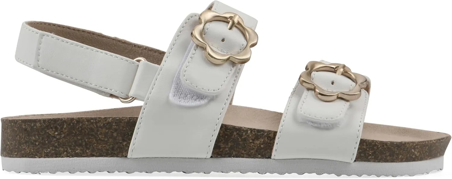 White Mountain Kids Girls' Gingham Floral Buckle Sandal