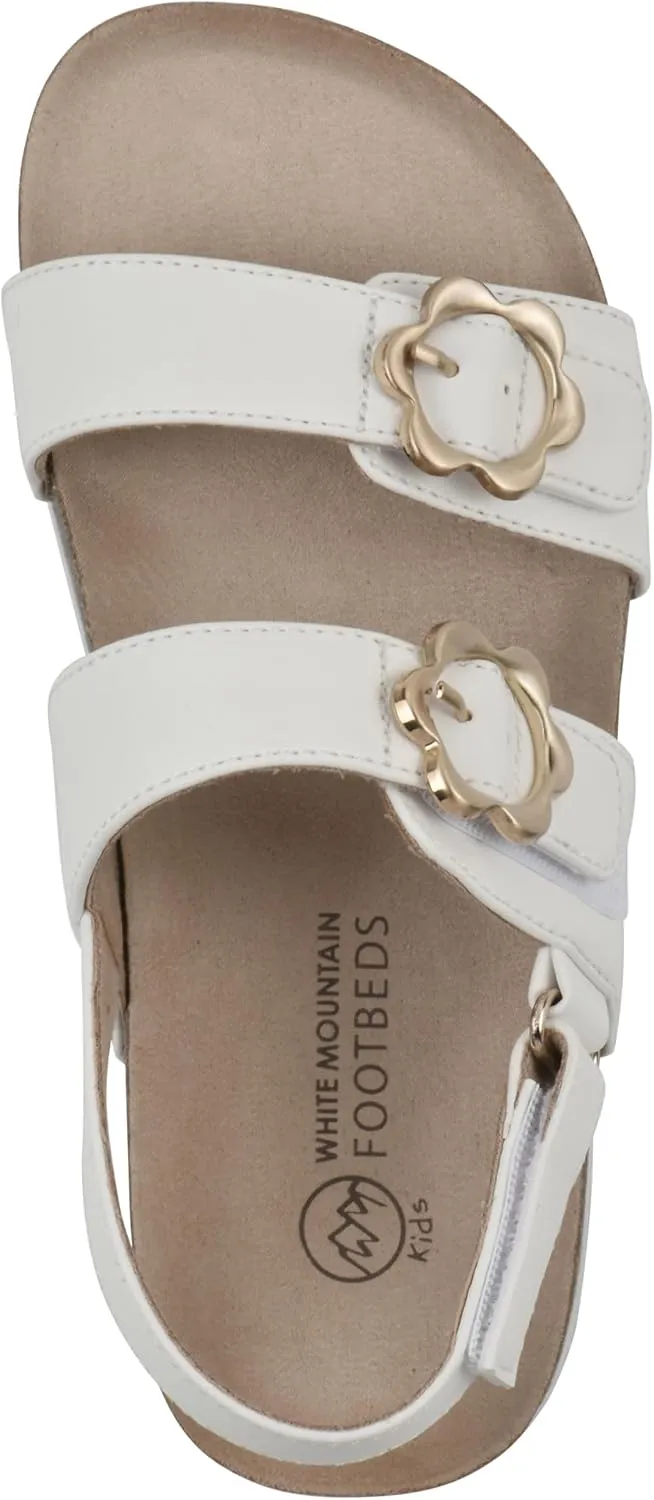 White Mountain Kids Girls' Gingham Floral Buckle Sandal