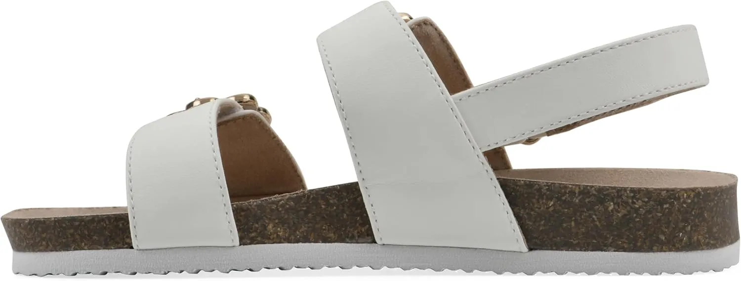 White Mountain Kids Girls' Gingham Floral Buckle Sandal