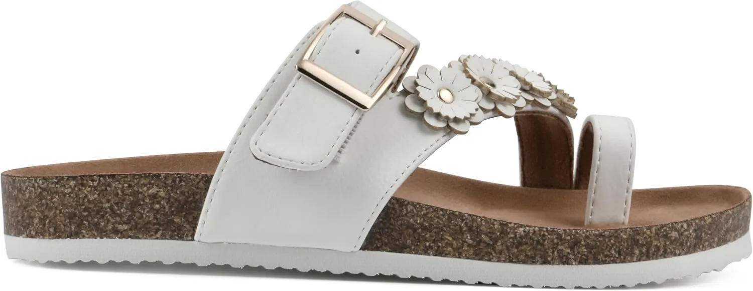 WHITE MOUNTAIN Kids Graffito Signature Comfort-Molded Floral Footbed Sandal