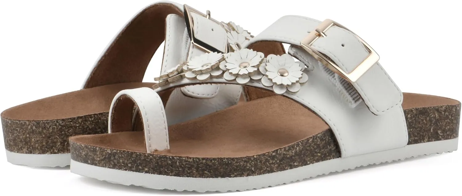 WHITE MOUNTAIN Kids Graffito Signature Comfort-Molded Floral Footbed Sandal