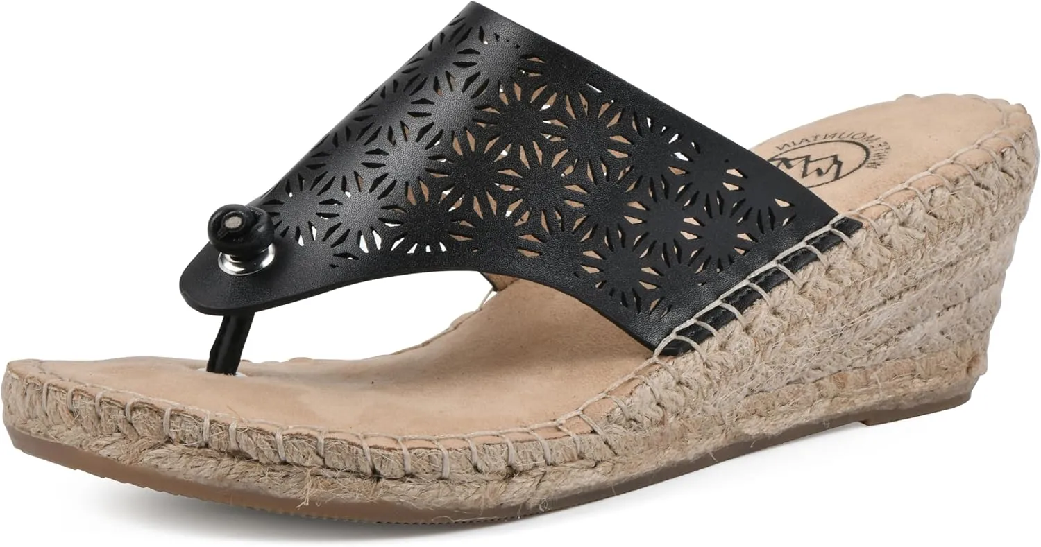 WHITE MOUNTAIN Women's Beaux Espadrille Wedge Sandal