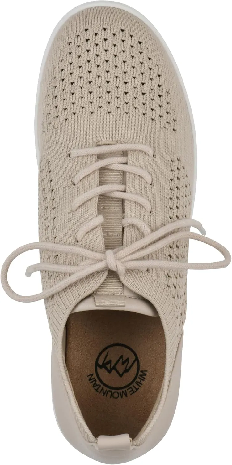 WHITE MOUNTAIN Women's Upscale Woven Knit Lace-Up Sneaker