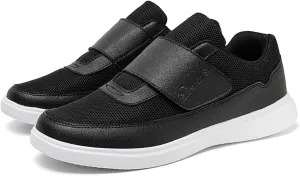 Wide Fit Trainers Orthopedic Shoes Mens Hook and Loop Slip-On Running and Walking for Plantar Fasciitis - Lightweight, Breathable, Non-Slip Trainers