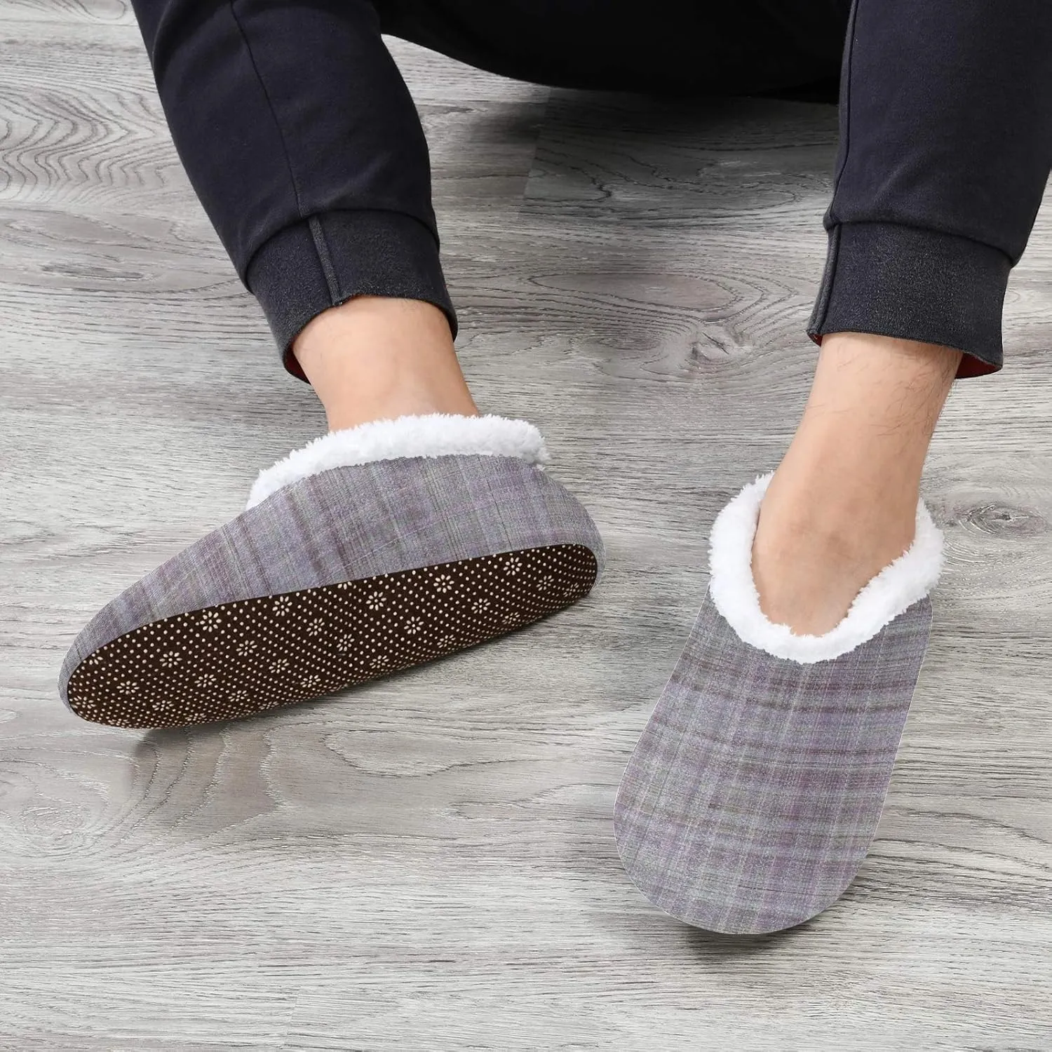 Winter House Slippers for Women/Men with Red And Yellow Autumn Maple Leaves Element Cozy Fleece Slippers