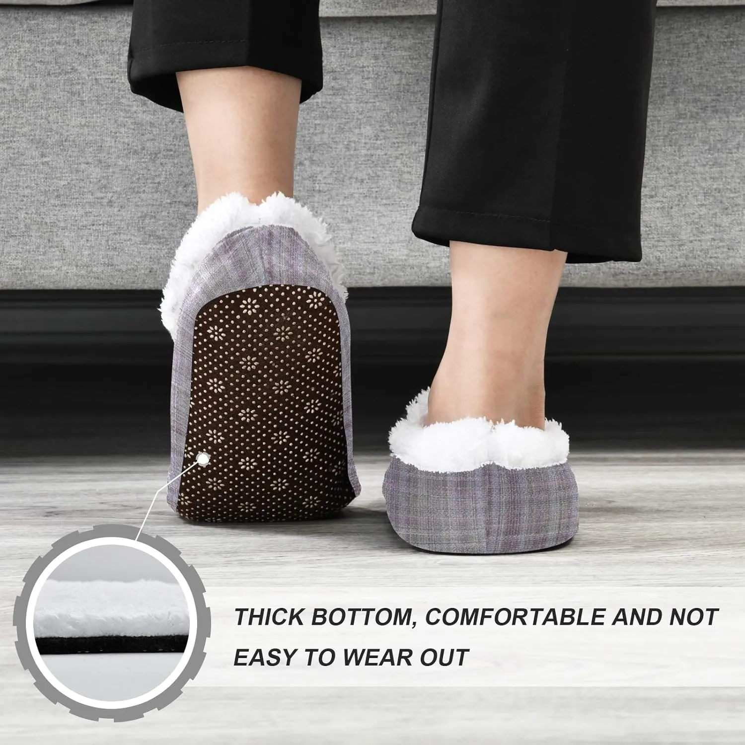 Winter House Slippers for Women/Men with Red And Yellow Autumn Maple Leaves Element Cozy Fleece Slippers