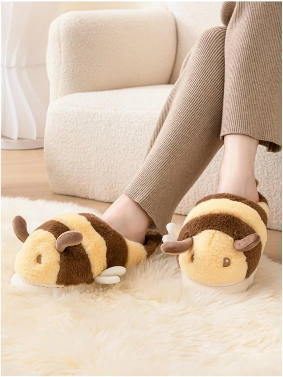 Women and men's cotton slippers, animal slippers, warm and non slip, holiday gifts
